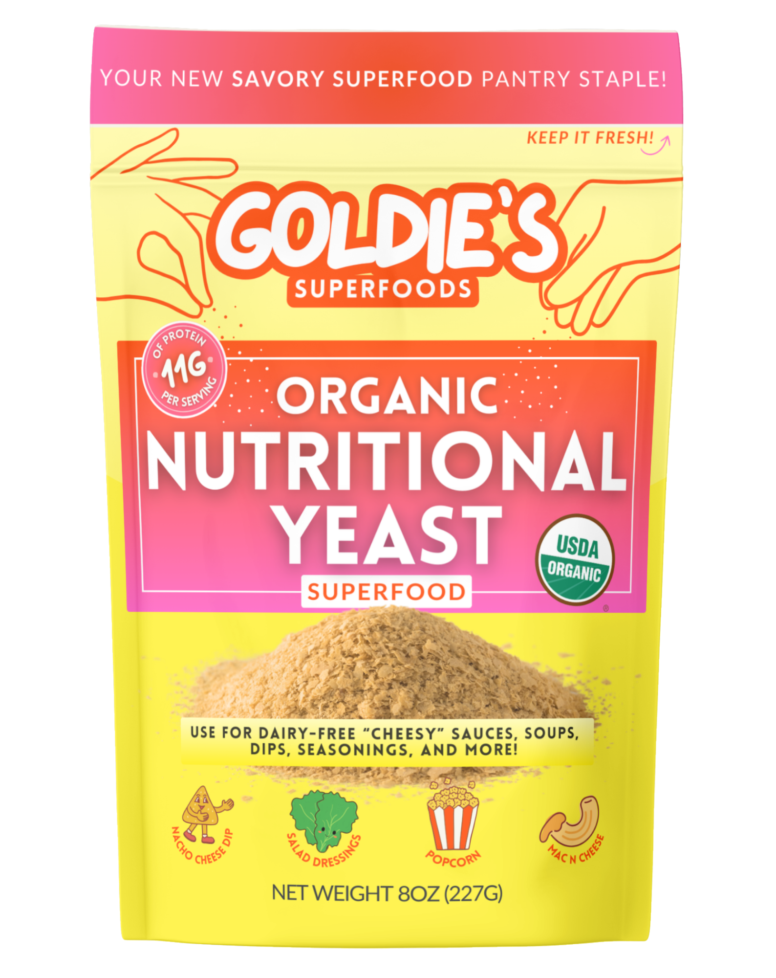 organic nutritional yeast, organic nutritional yeast flakes, non-fortified nutritional yeast, nonfortified nutritional yeast, organic non-fortified nutritional yeast, organic nonfortified nutritional yeast, dairy-free cheese alternative, vegan superfood seasoning, plant-based pantry staple